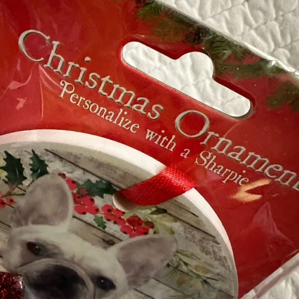 Christmas Ornament Frenchie French Bulldog Ceramic Personalized DIY